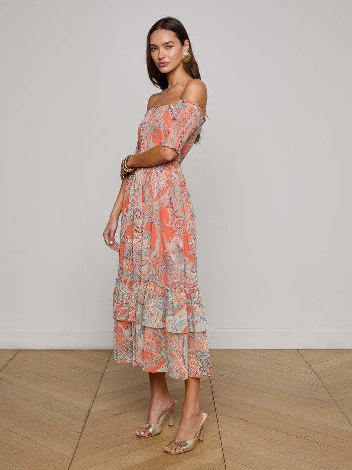 l'agence Robe Oriel Orange/Light Blue Traditional Paisley