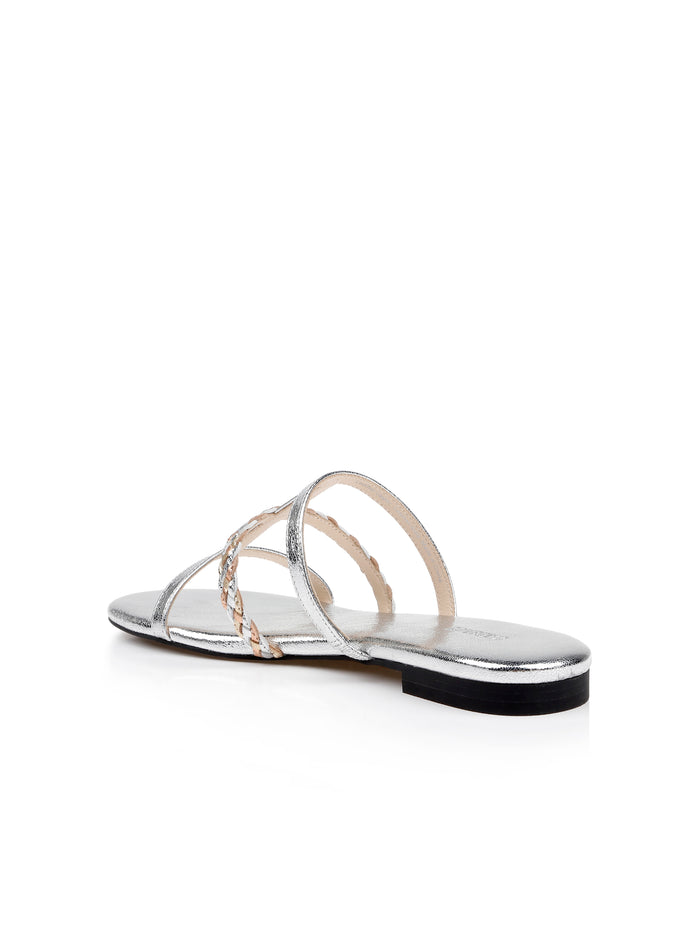 L'agence Sandales En Cuir Hennie Silver Multi Leather