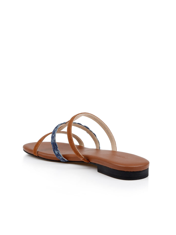 L'agence Sandales Multi-matières Hennie Cognac Suede