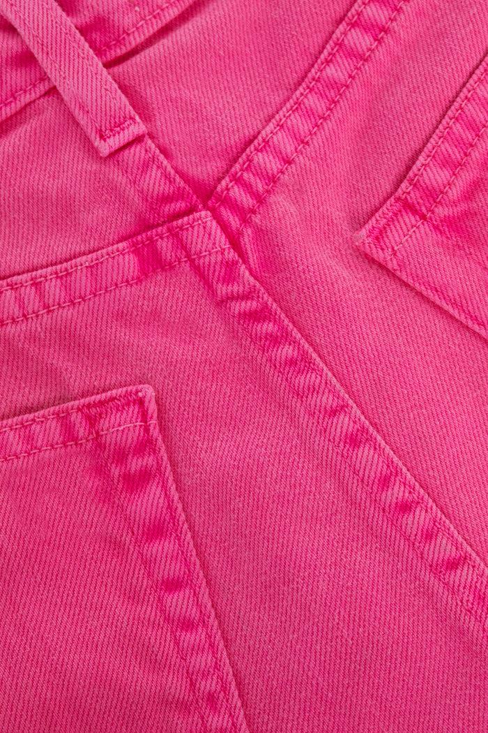 L'agence Short En Jean Beck à Ourlet Brut Pink Glo Destruct