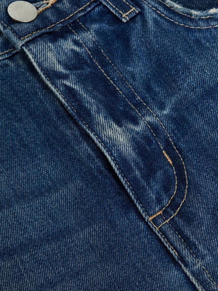 L'agence Short En Jean Taille Basse Teya Granada Destruct