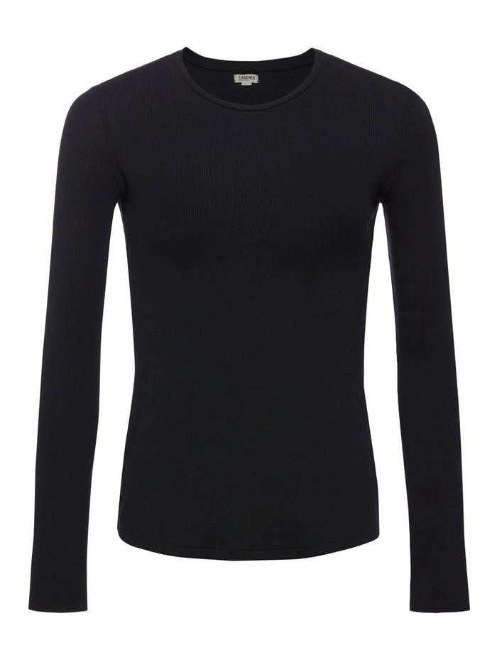 L'agence T-shirt à Manches Longues Tess Black Micro Modal