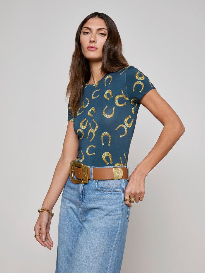 L'agence T-shirt Ajusté Ressi Midnight Multi Horseshoe