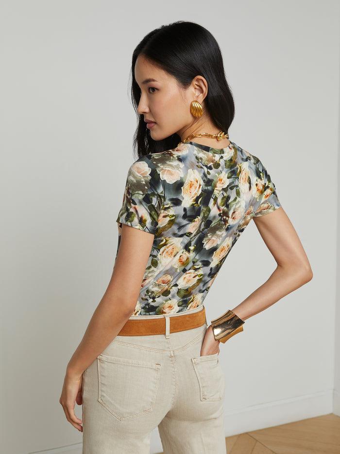 L'agence T-shirt Ajusté Ressi Multi Distressed Floral
