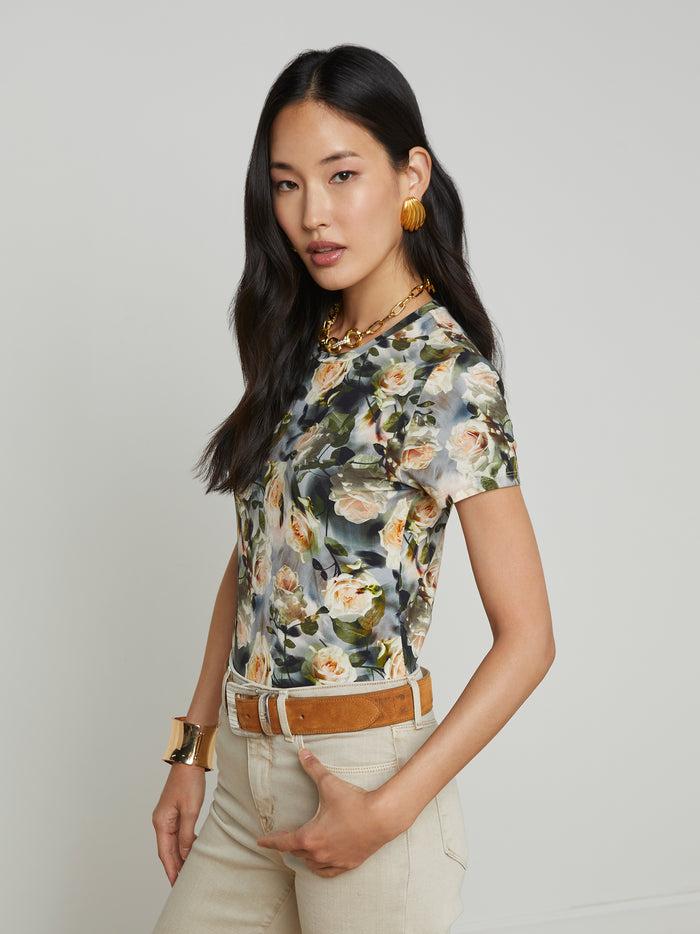 l'agence T-shirt ajusté Ressi Multi Distressed Floral
