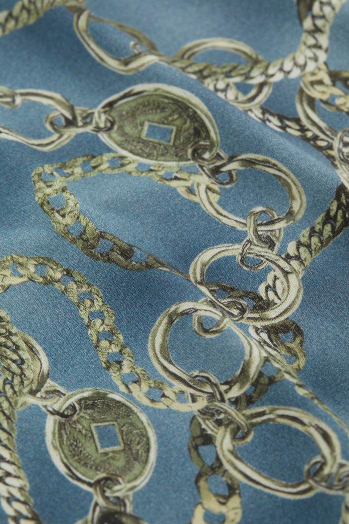 l'agence T-shirt ajusté Ressi Slate Blue/Silver Good Luck Chain