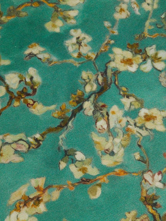 L'agence T-shirt Ajusté Ressi Teal Multi Watercolor Cherry Blossom