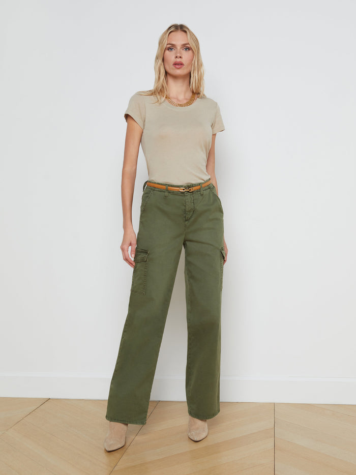 L'agence T-shirt En Coton àencolure Dégagée Cory Biscuit