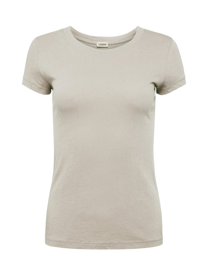 L'agence T-shirt En Coton àencolure Dégagée Cory Biscuit