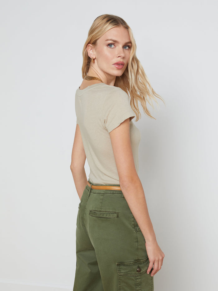 l'agence T-shirt en coton àencolure dégagée Cory Biscuit