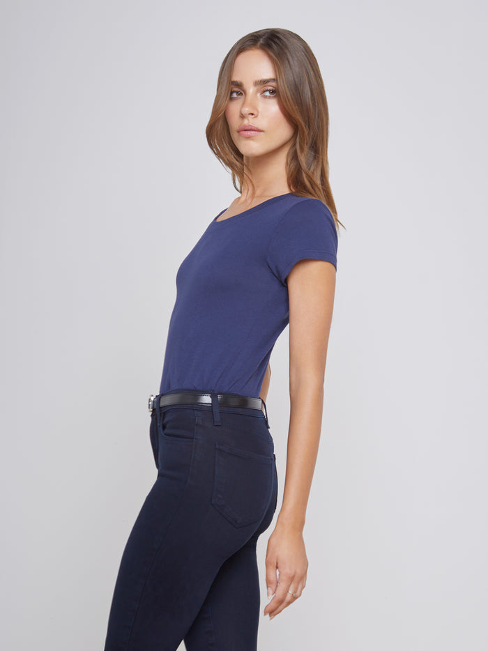 L'agence T-shirt En Coton àencolure Dégagée Cory Marine