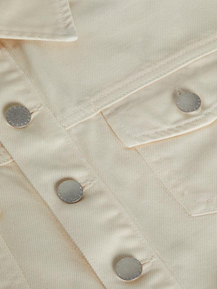 L'agence Veste En Denim Enduit Koda French Vanilla Coated