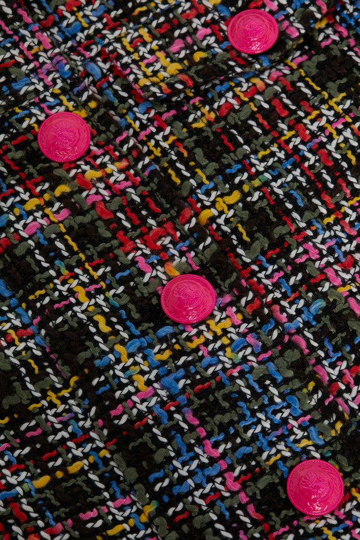 L'agence Veste En Tweed Kasey Black Multi Colorful Tweed