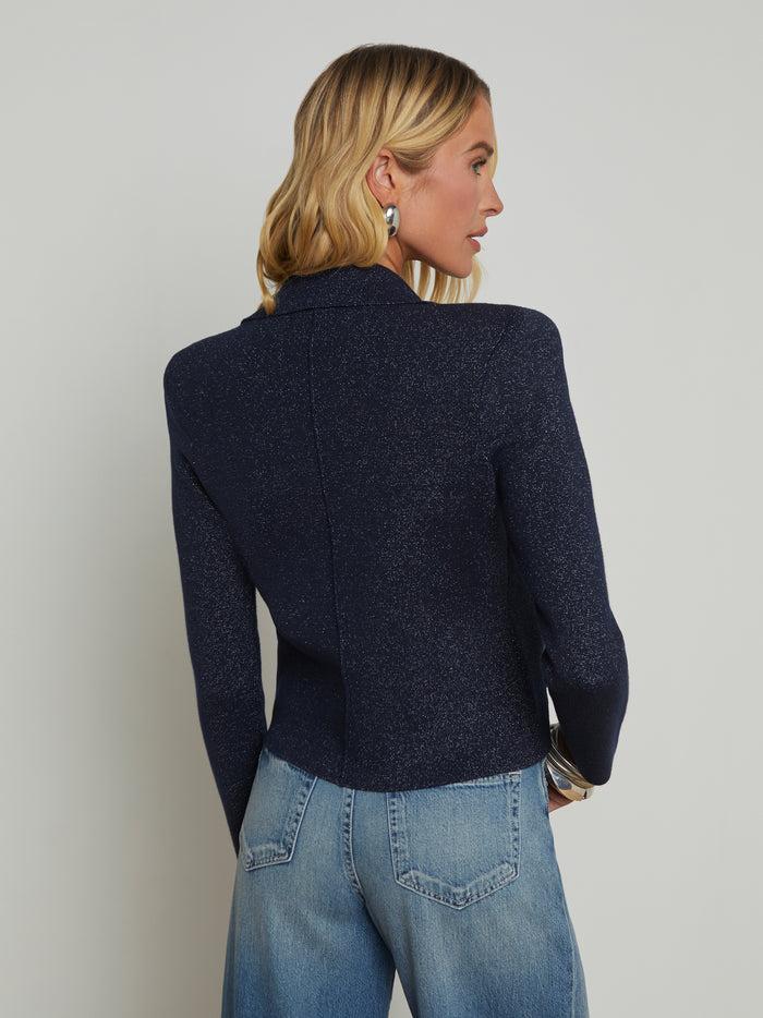 L'agence Veste Motard En Tricot Chia Midnight/Nickel