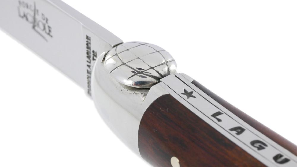 Laguiole Couteau Forge De Laguiole Le Routard Manche En Amourette 1 Pièce 2 Mitres Inox Brillant 11cm