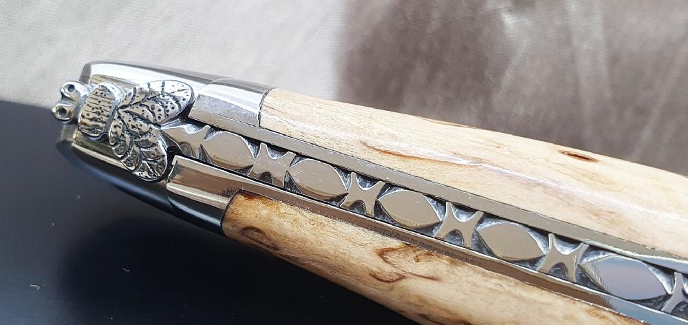 laguiole Couteau Forge de Laguiole Manche en Bois de Bouleau 1 Pièce Inox Brillant 12cm