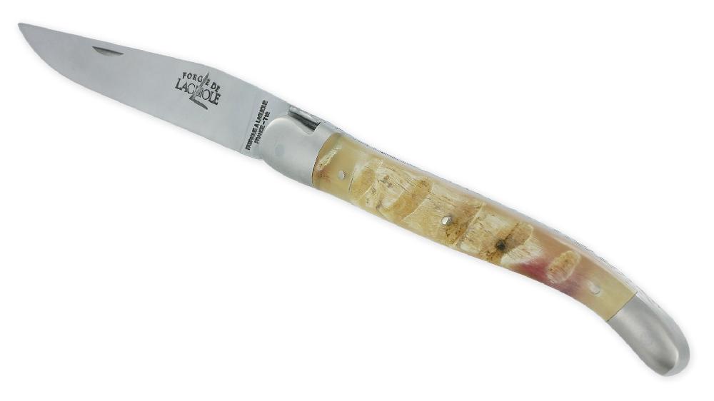 Laguiole Couteau Forge De Laguiole Manche En Croute De Bélier 1 Pièce Inox Brossé 12cm
