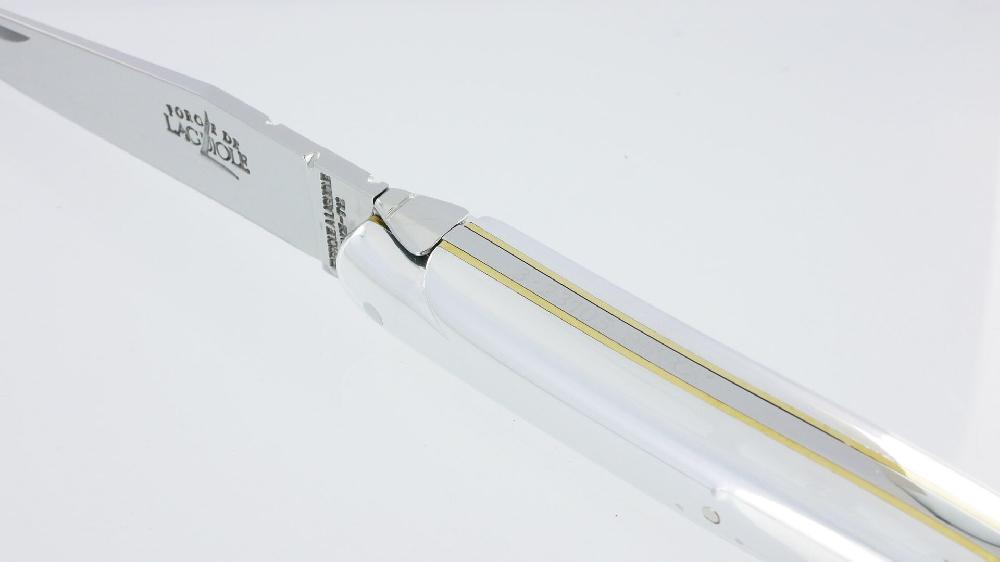 Laguiole Couteau Forge De Laguiole Plein Manche En Aluminium Designer Philippe STARCK 1 Pièce Finition Brillante 11cm