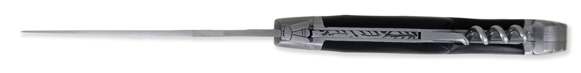 Laguiole Couteau Laguiole D’Antan 2 Pièces Manche En Buffle Avec Tire Bouchon 2 Mitres Inox Brossé 12cm
