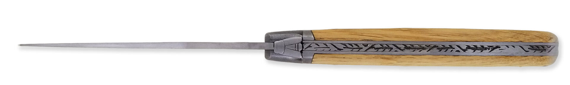 laguiole Couteau Laguiole d’Antan Manche en Chêne 1 Mitre Inox Brossé 1 Pièce 12cm