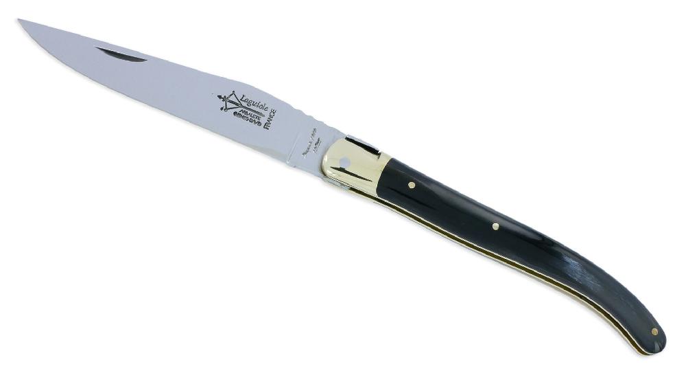 Laguiole Couteau Laguiole D’Antan Manche En Corne De Buffle 1 Mitre Laiton Brillant 1 Pièce 12cm