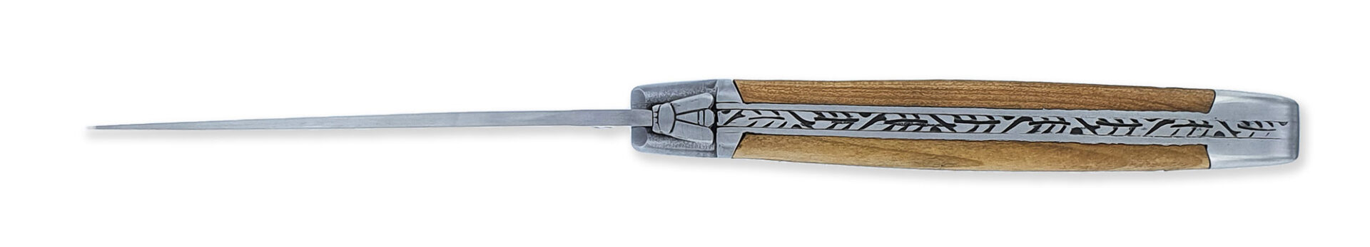 Laguiole Couteau Laguiole D’Antan Manche En Merisier 2 Mitres Inox Brossé 1 Pièce 12cm