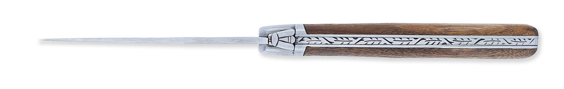 Laguiole Couteau Laguiole D’Antan Manche En Noyer 1 Mitre Inox Brossé 1 Pièce 12cm