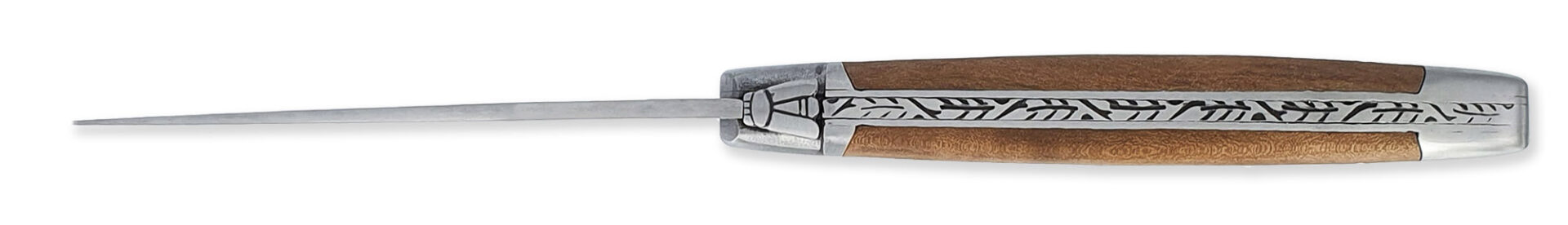 Laguiole Couteau Laguiole D’Antan Manche En Poirier 2 Mitres Inox Brossé 1 Pièce 12cm