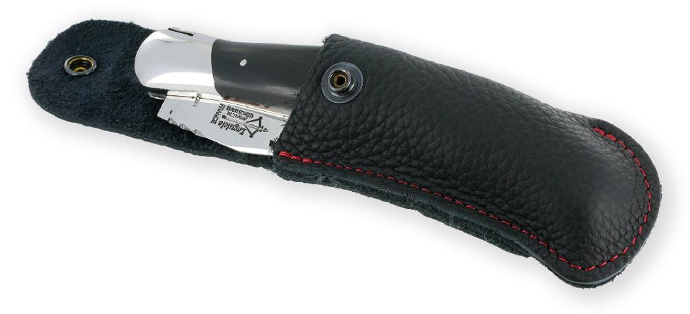 Laguiole Couteau Laguiole De Chasse Arbalète Manche Ebène Entretoises Rouges 12cm