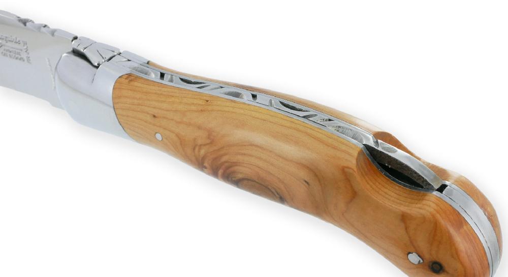 laguiole Couteau Laguiole de Chasse Arbalète Manche Genévrier Inox Brillant 12cm