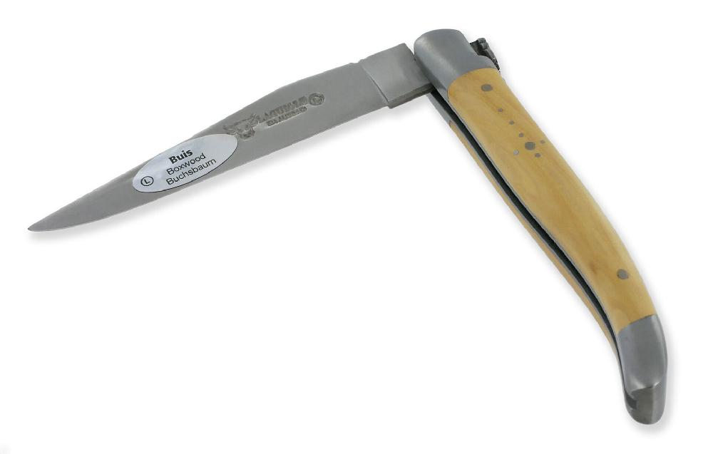 Laguiole Couteau Laguiole En Aubrac 1 Pièce 10cm Manche Buis Finition Brossée 2 Mitres Brossée 10cm
