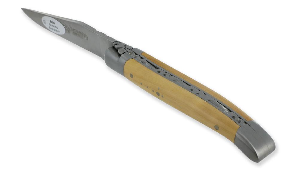 Laguiole Couteau Laguiole En Aubrac 1 Pièce 10cm Manche Buis Finition Brossée 2 Mitres Brossée 10cm