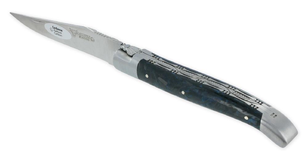 laguiole Couteau Laguiole en Aubrac 1 Pièce 12 cm Double Platines Carbone Pailleté Bleu Nacré 2 Mitres Inox Brossé Lame Inox Brossé Num4 laguiole Couteau Laguiole en Aubrac 1 Pièce 12 cm Double Platines Carbone Pailleté Bleu Nacré 2 Mitres Inox Brossé Lame Inox Brossé Num4