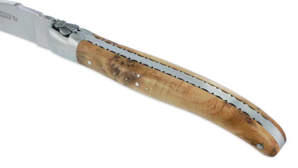 Laguiole Couteau Laguiole En Aubrac 1 Pièce 12 Cm Genévrier 1 Mitre Inox Brossé Décoration Abeille
