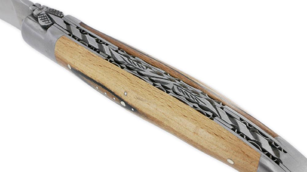 Laguiole Couteau Laguiole En Aubrac 1 Pièce 12cm Manche Bois D’Aubrac 2 Mitres Double Platines Finition Brossée NUM2