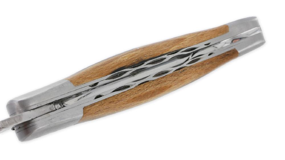 Laguiole Couteau Laguiole En Aubrac 1 Pièce 12cm Manche Bois D’Aubrac 2 Mitres Double Platines Finition Brossée NUM2