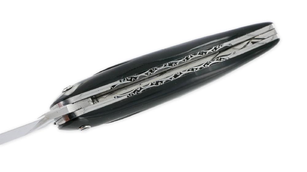 Laguiole Couteau Laguiole En Aubrac 1 Pièce 12cm Manche Buffle Plein Manche Finition Brillante Double Platines NUM1