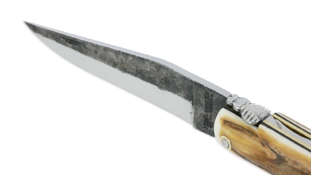 Laguiole Couteau Laguiole En Aubrac 1 Pièce 12cm Plein Manche Croute D’Ivoire De Mammouth Lame Brut De Forge