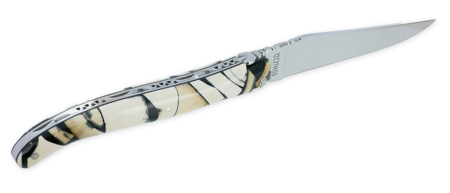 Laguiole Couteau Laguiole En Aubrac 1 Piece 12cm Plein Manche Nougatine Mammouth