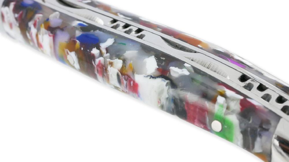 Laguiole Couteau Laguiole En Aubrac 1 Pièce Arlequin Manche Acrylique 2 Mitres Inox Brillant 10cm