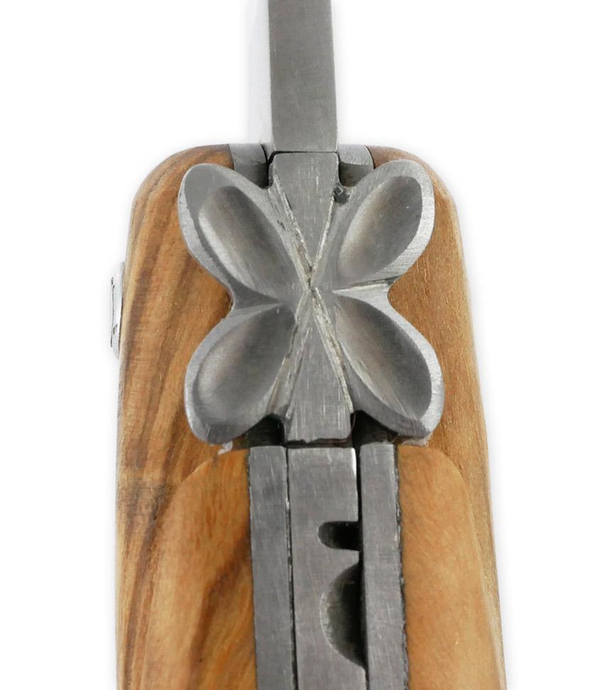 Laguiole Couteau Laguiole En Aubrac L’Aubracien 1 Pièce 12 Cm Olivier 1 Mitre Inox Brossé Mouche Fleur De L’Aubrac