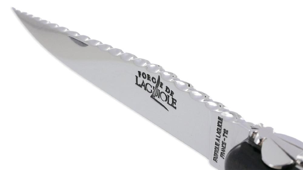 Laguiole Couteau Prestige Forge De Laguiole Rambaud Plein Manche En Ebène Ressort Torsadé