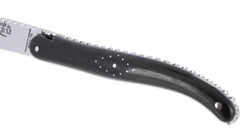 Laguiole Couteau Prestige Forge De Laguiole Rambaud Plein Manche En Ebène Ressort Torsadé