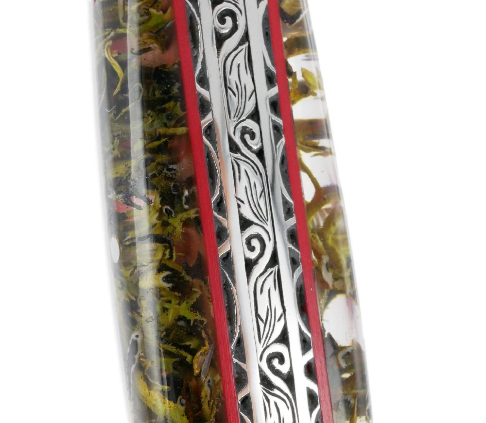 Laguiole Couteau Prestige Laguiole Manche Lichen Stabilisé Dans Résine 1 Pièce 12 Cm