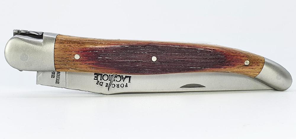 laguiole Forge de Laguiole Knife Oak Barrel Handle 1 Piece Brushed Stainless Steel 12cm