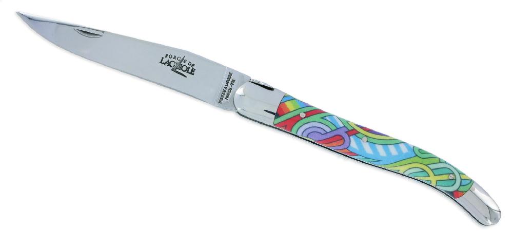 Laguiole Forge De Laguiole Knife Seize Antares Acrylic Handle Design SEIZE HAPPYWALLMAKER 1 Piece 2 Shiny Stainless Steel Bolsters 11cm