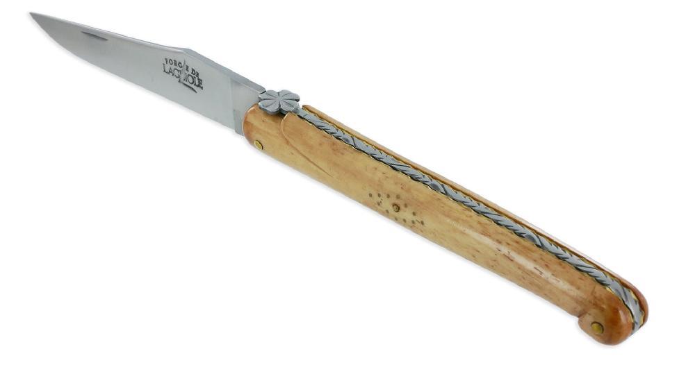 laguiole Forge de Laguiole Prestige Lucky Knife Aged Bone Handle Full Handle 1 Piece 12 cm