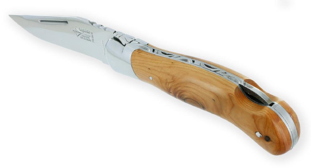 Laguiole Hunting Knife Laguiole Arbalète With Juniper Handle Brushed Stainless Steel 12cm