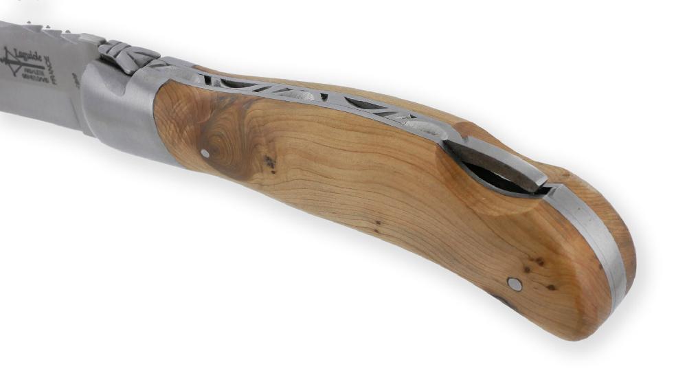laguiole Hunting Knife Laguiole Arbalète with Juniper Handle Brushed Stainless Steel 12cm