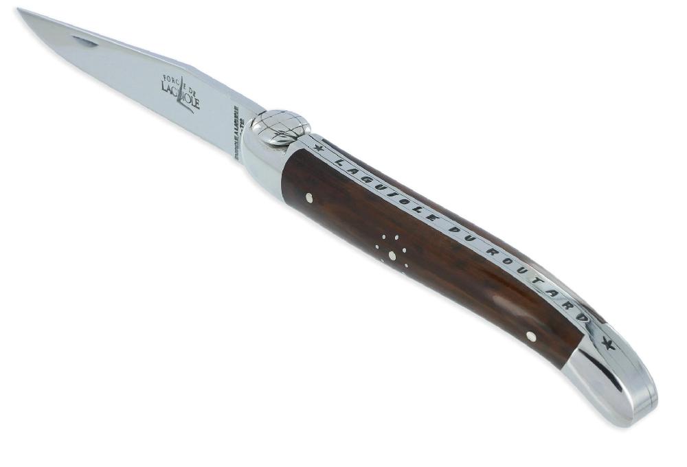 laguiole Knife Forge de Laguiole Le Routard Amourette Handle 1 Piece 2 Shiny Stainless Steel Bolsters 11cm
